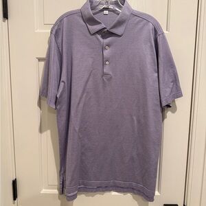 Peter Millar Purple and White Polo Shirt Classic Style